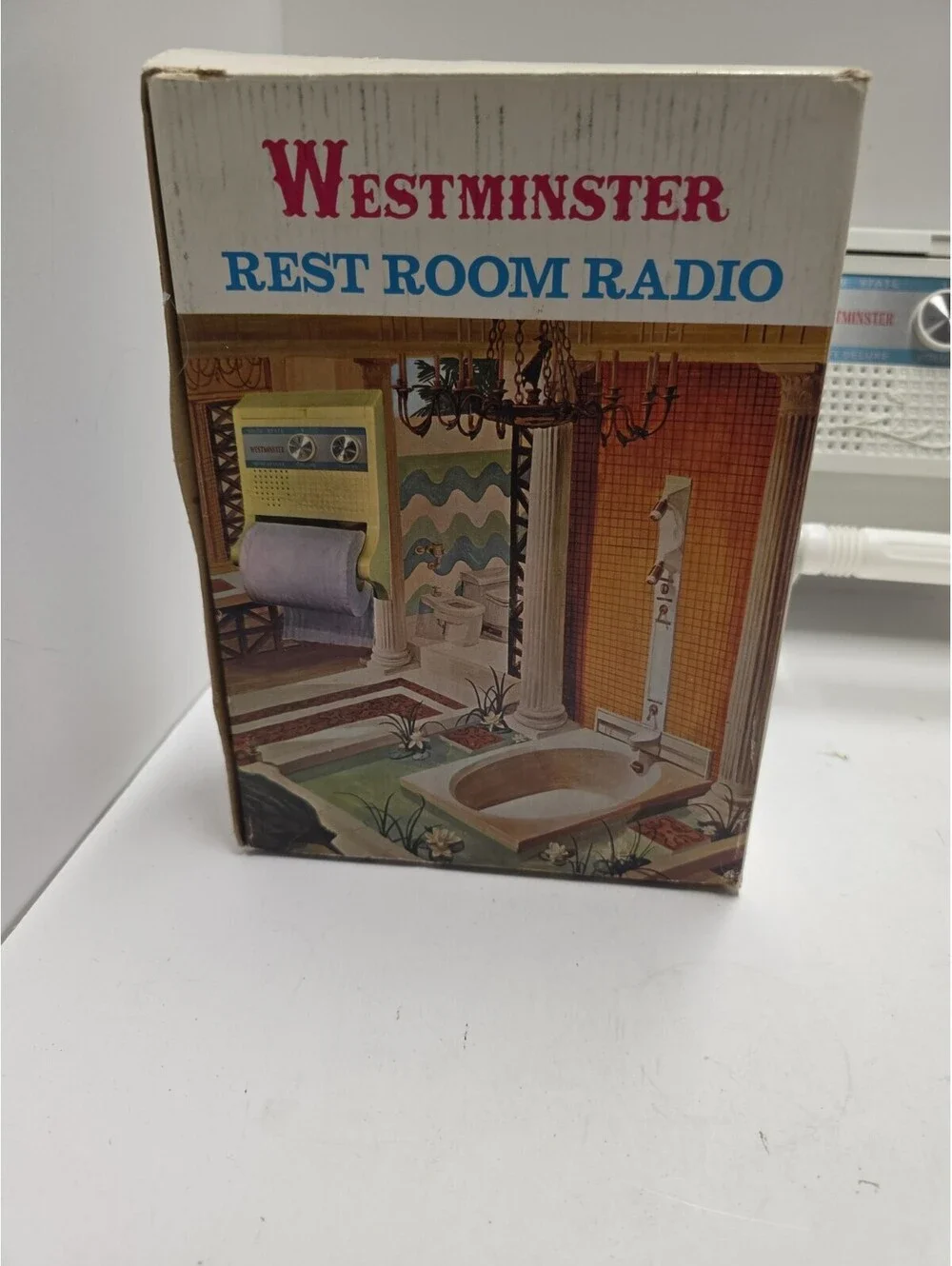 Vintage AM RADIO Toilet Paper Roll Holder/Dispenser Westminster White Bathroom
